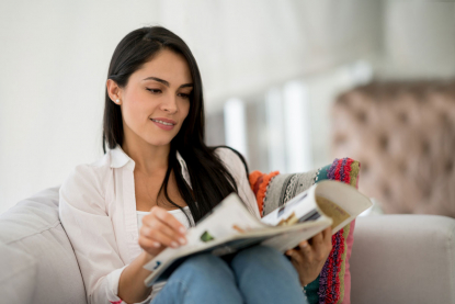 reading magazine